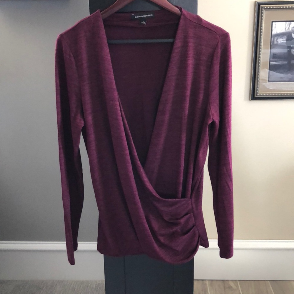 Banana Republic burgundy wrap top